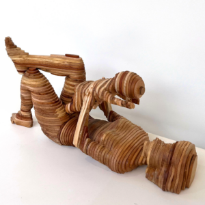 Arete Gallery: Wood Sculpture by Don Keesey, Mother with Child